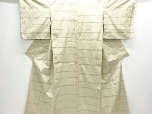 JAPANESE KIMONO / ANTIQUE KIMONO / SILK / TSUMUGI / WOVEN STRIPE